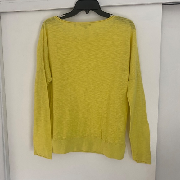 Vince Womens Small Yellow Ballet Neck Sweater Top - Picture 4 of 5